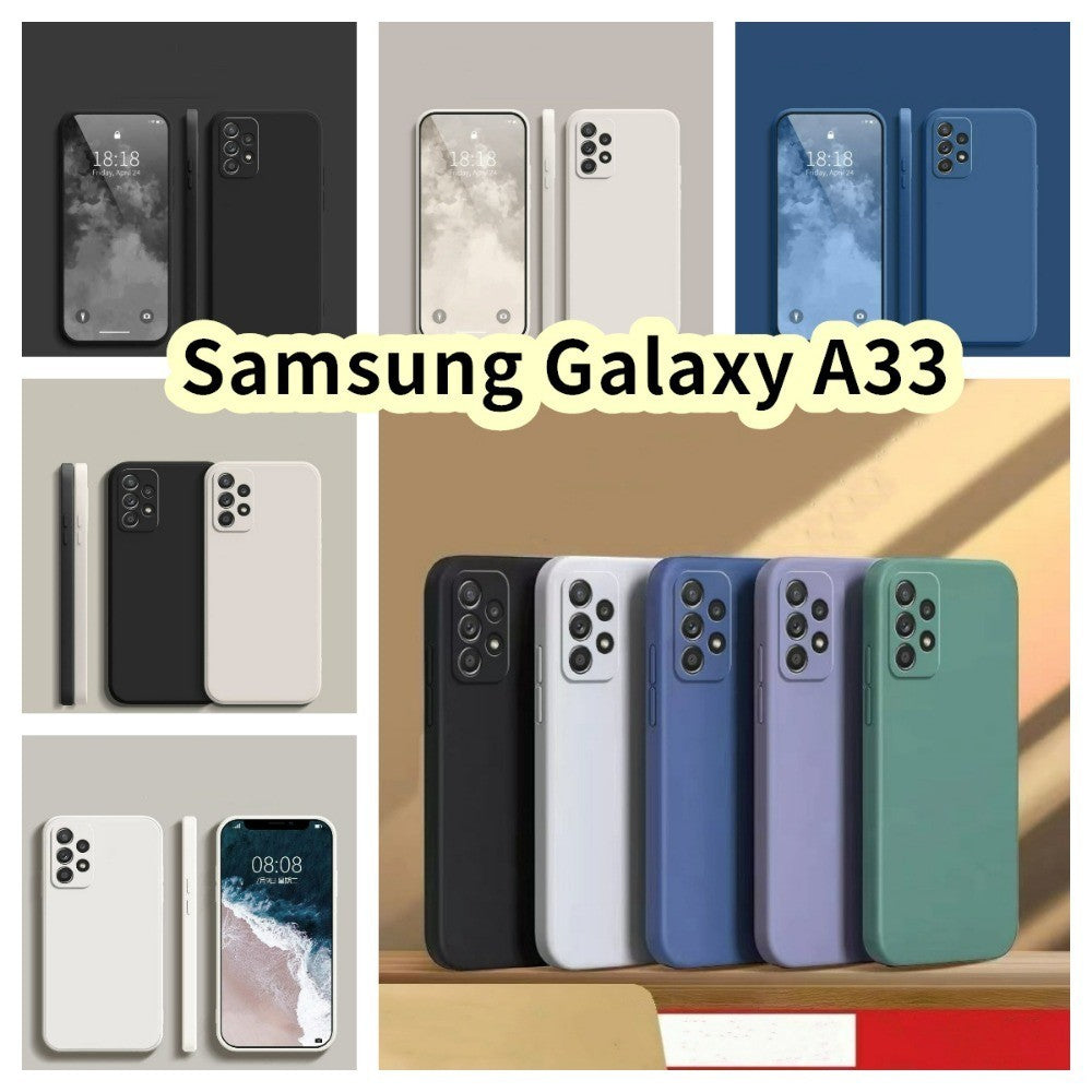 For Samsung Galaxy A33 Cover Drop and wear resistant Silicone Full Case Classic Simple Solid Color Phone Case Cover