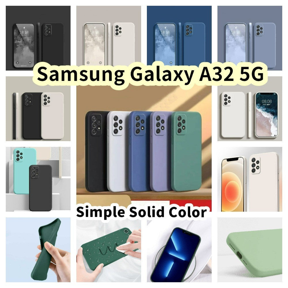 For Samsung Galaxy A32 5G Cover Drop and wear resistant Silicone Full Case Classic Simple Solid Color Phone Case Cover