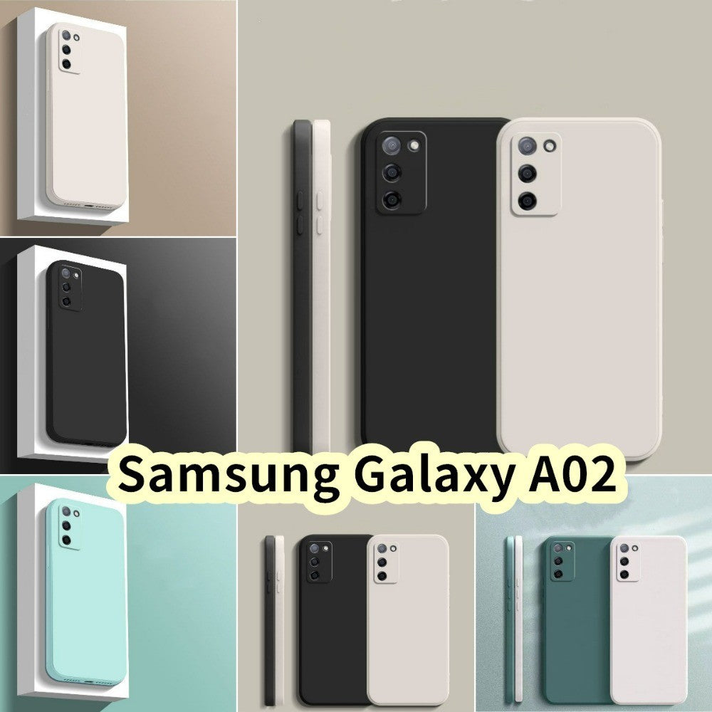 For Samsung Galaxy A02 Cover Drop and wear resistant Silicone Full Case Classic Simple Solid Color Phone Case Cover