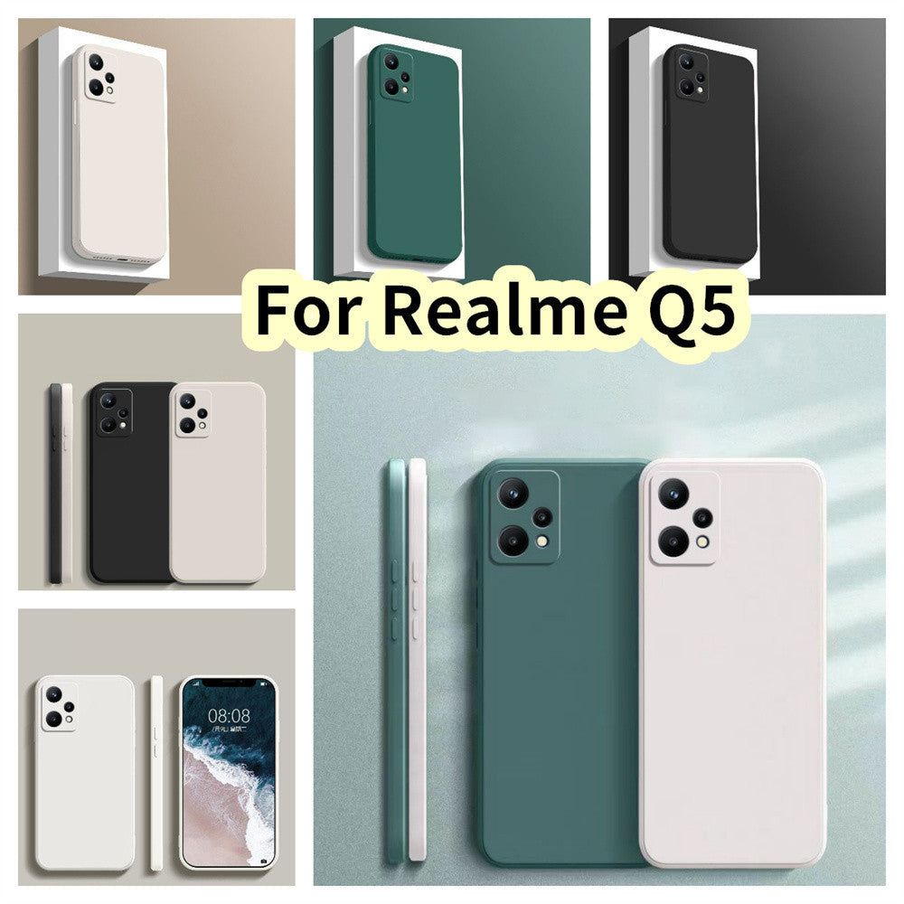 For Realme Q5 Cover Drop and wear resistant Silicone Full Case Classic Simple Solid Color Phone Case Cover