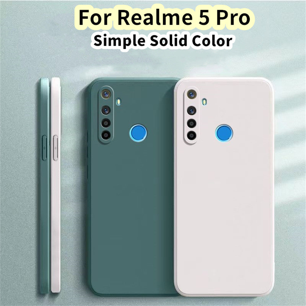 For Realme 5 Pro Cover Drop and wear resistant Silicone Full Case Classic Simple Solid Color Phone Case Cover
