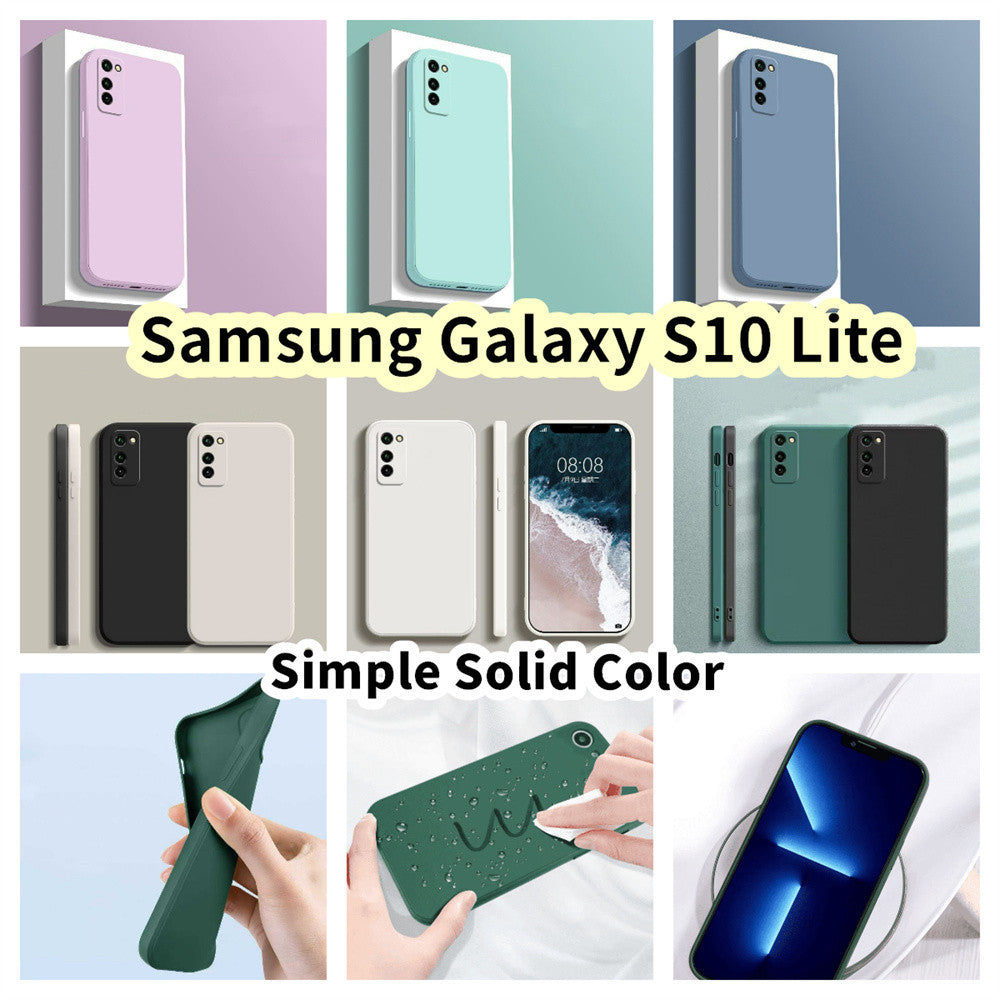 For Samsung Galaxy S10 Lite Cover Drop and wear resistant Silicone Full Case Classic Simple Solid Color Phone Case Cover