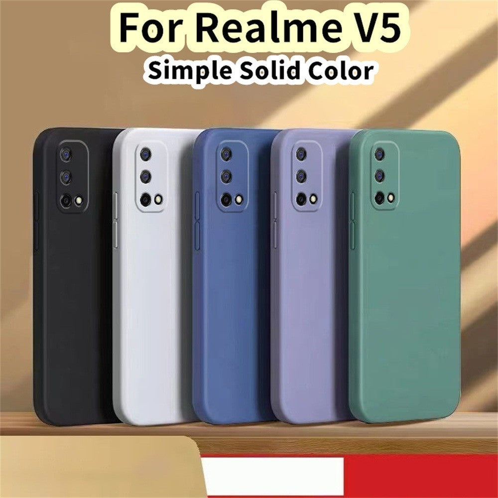For Realme V5 Cover Drop and wear resistant Silicone Full Case Classic Simple Solid Color Phone Case Cover