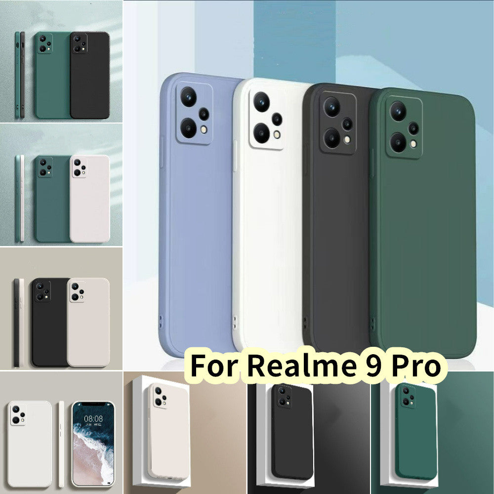 For Realme 9 Pro Cover Drop and wear resistant Silicone Full Case Classic Simple Solid Color Phone Case Cover