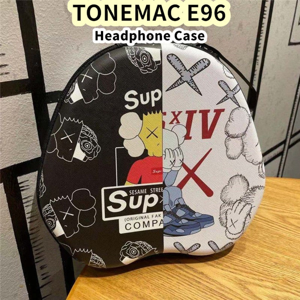 For TONEMAC E96 Headphone Case Cartoon Creative Patterns Headset Earpads Storage Bag Casing Box