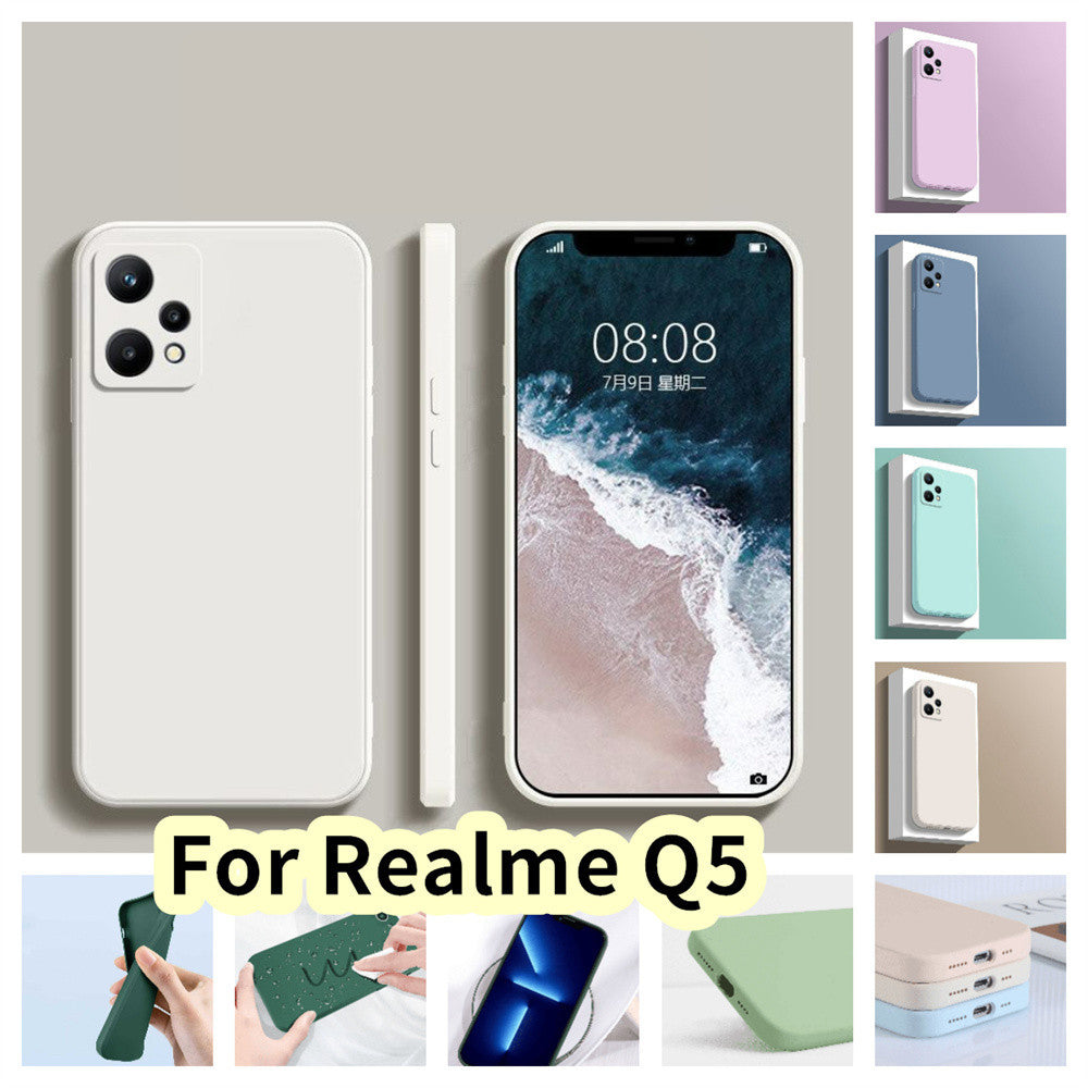 For Realme Q5 Cover Drop and wear resistant Silicone Full Case Classic Simple Solid Color Phone Case Cover