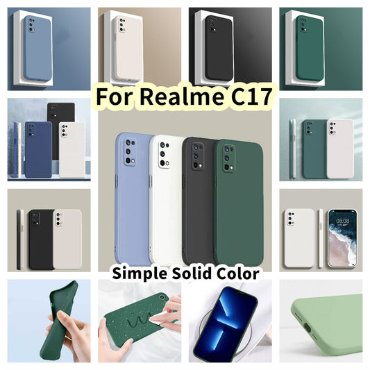 For Realme C17 Cover Drop and wear resistant Silicone Full Case Classic Simple Solid Color Phone Case Cover