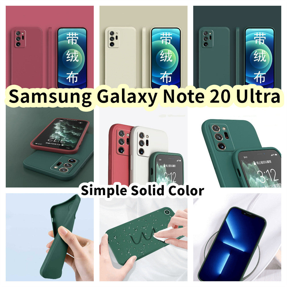 For Samsung Galaxy Note 20 Ultra Cover Drop and wear resistant Silicone Full Case Classic Simple Solid Color Phone Case Cover