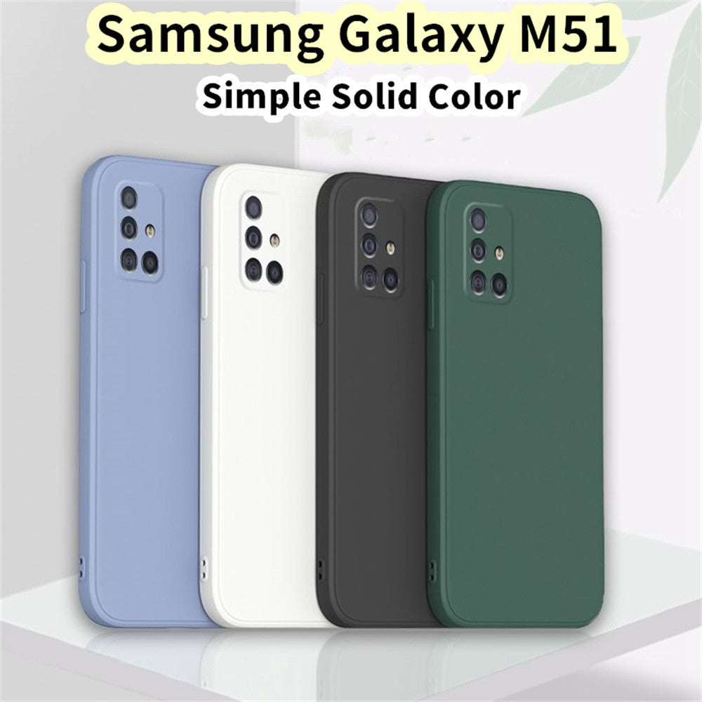 For Samsung Galaxy M51 Cover Drop and wear resistant Silicone Full Case Classic Simple Solid Color Phone Case Cover