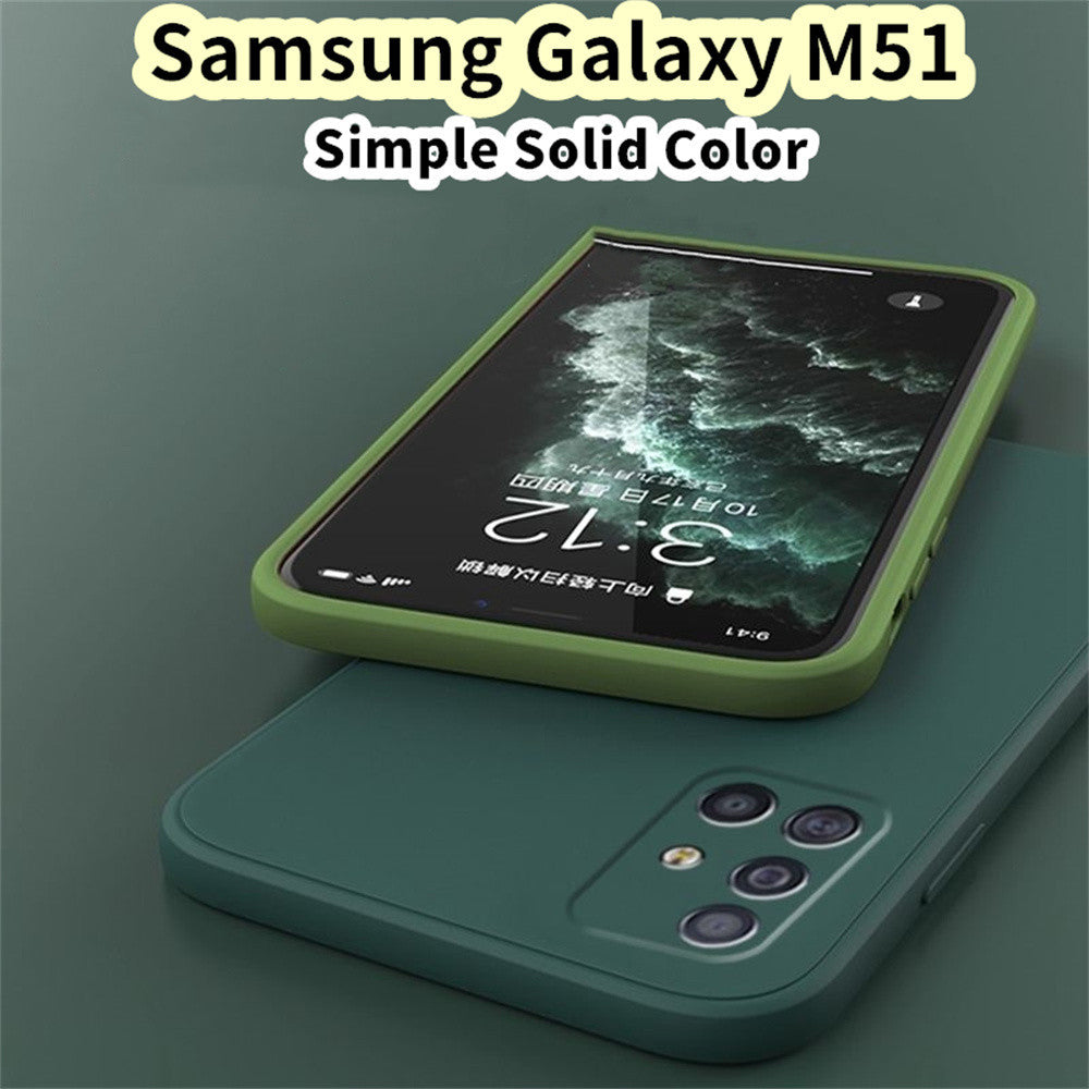 For Samsung Galaxy M51 Cover Drop and wear resistant Silicone Full Case Classic Simple Solid Color Phone Case Cover