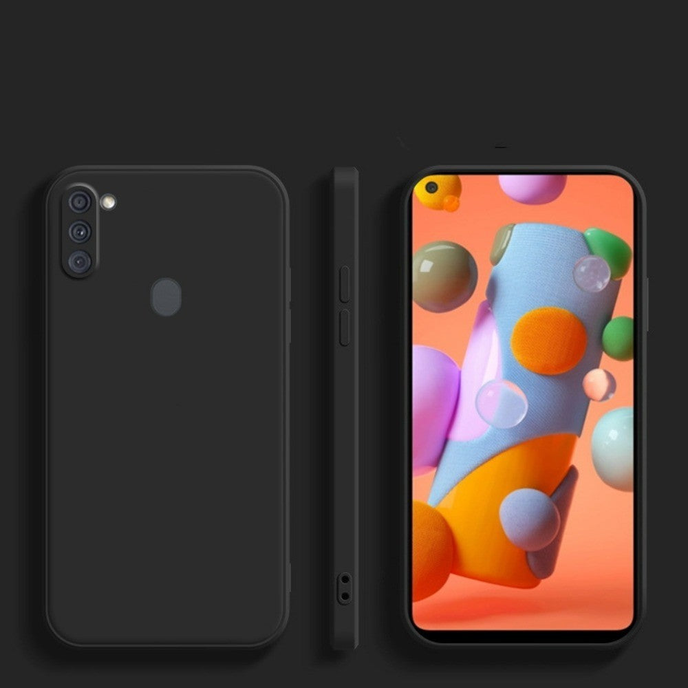 For Samsung Galaxy A11 Cover Drop and wear resistant Silicone Full Case Classic Simple Solid Color Phone Case Cover