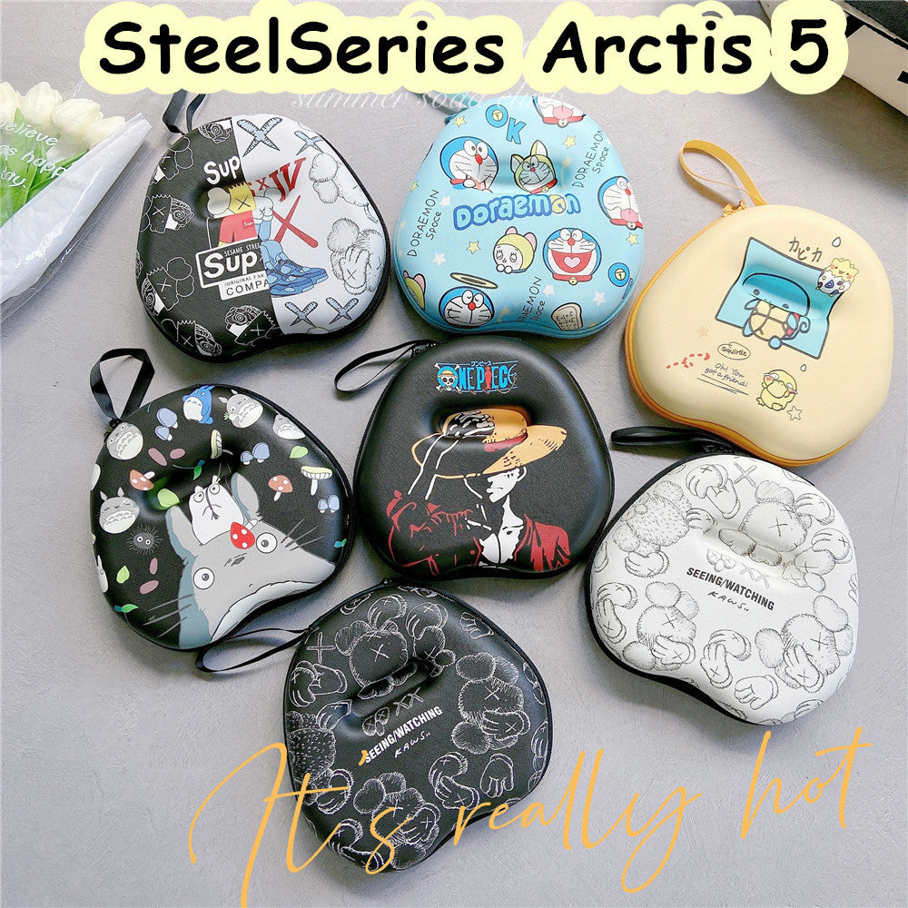 For SteelSeries Arctis 5 Headphone Case Cartoon Creative Patterns Headset Earpads Storage Bag Casing Box