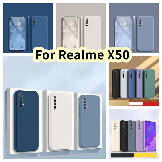For Realme X50 Cover Drop and wear resistant Silicone Full Case Classic Simple Solid Color Phone Case Cover