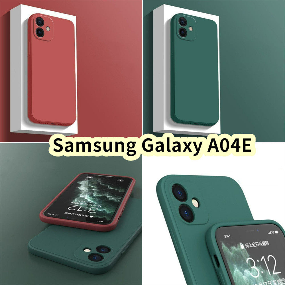 For Samsung Galaxy A04E Cover Drop and wear resistant Silicone Full Case Classic Simple Solid Color Phone Case Cover