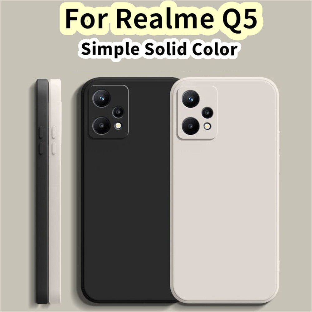For Realme Q5 Cover Drop and wear resistant Silicone Full Case Classic Simple Solid Color Phone Case Cover