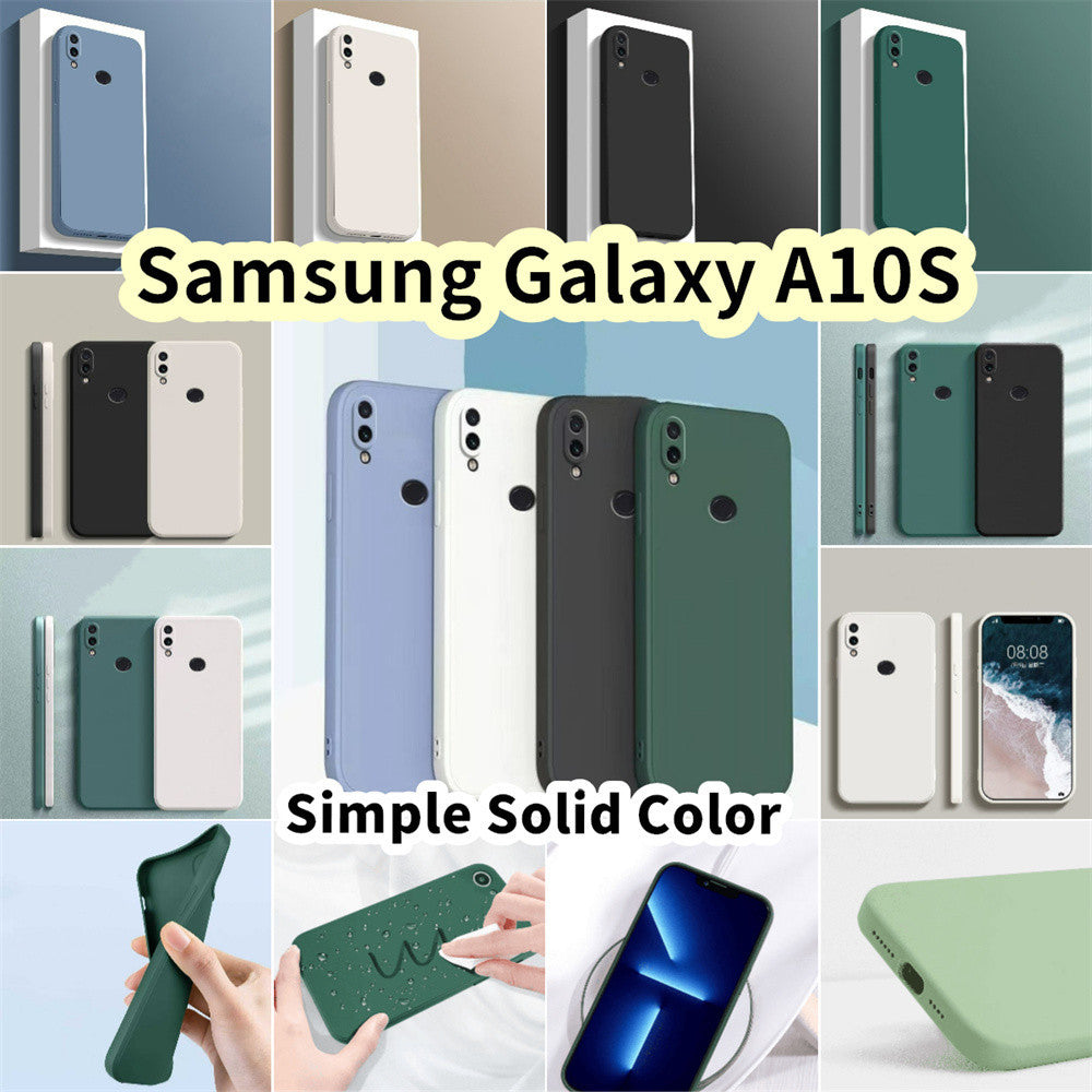 For Samsung Galaxy A10S Cover Drop and wear resistant Silicone Full Case Classic Simple Solid Color Phone Case Cover