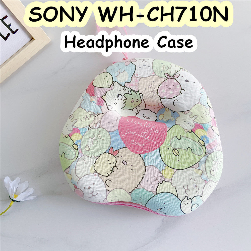 For SONY WH-CH710N Headphone Case Cartoon Creative Patterns Headset Earpads Storage Bag Casing Box