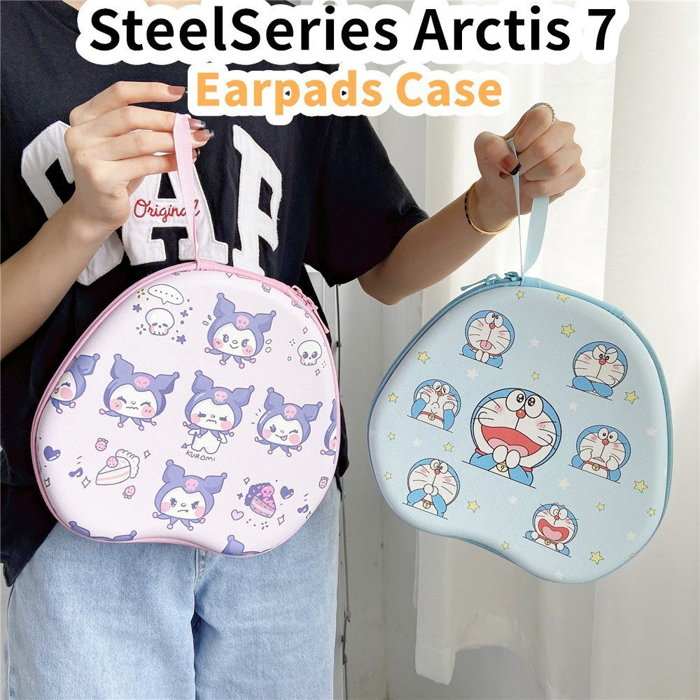 For SteelSeries Arctis 7 Headphone Case Cartoon Creative Patterns Headset Earpads Storage Bag Casing Box