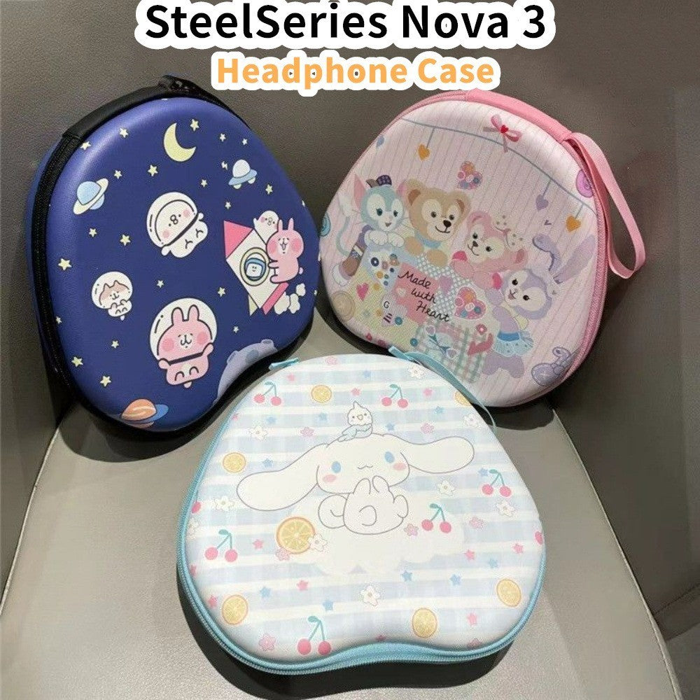 For SteelSeries Nova 3 Headphone Case Cartoon Creative Patterns Headset Earpads Storage Bag Casing Box