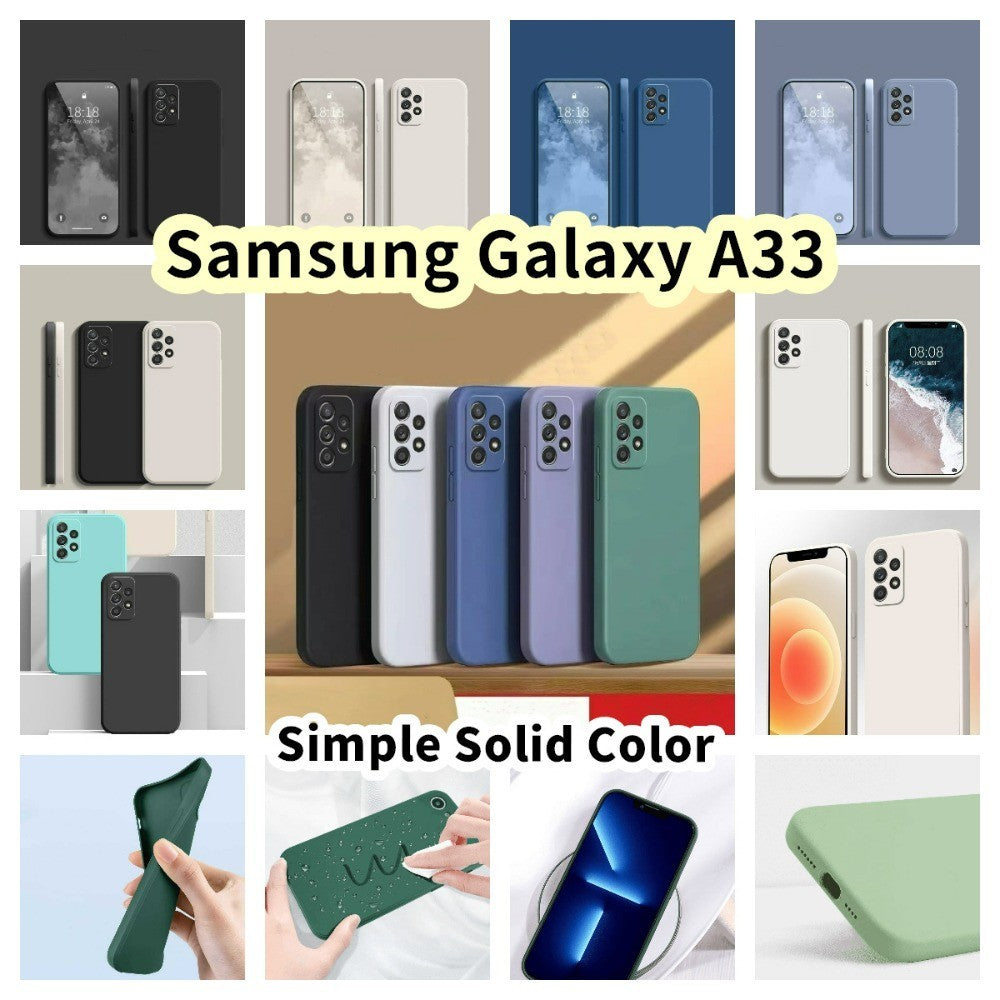 For Samsung Galaxy A33 Cover Drop and wear resistant Silicone Full Case Classic Simple Solid Color Phone Case Cover