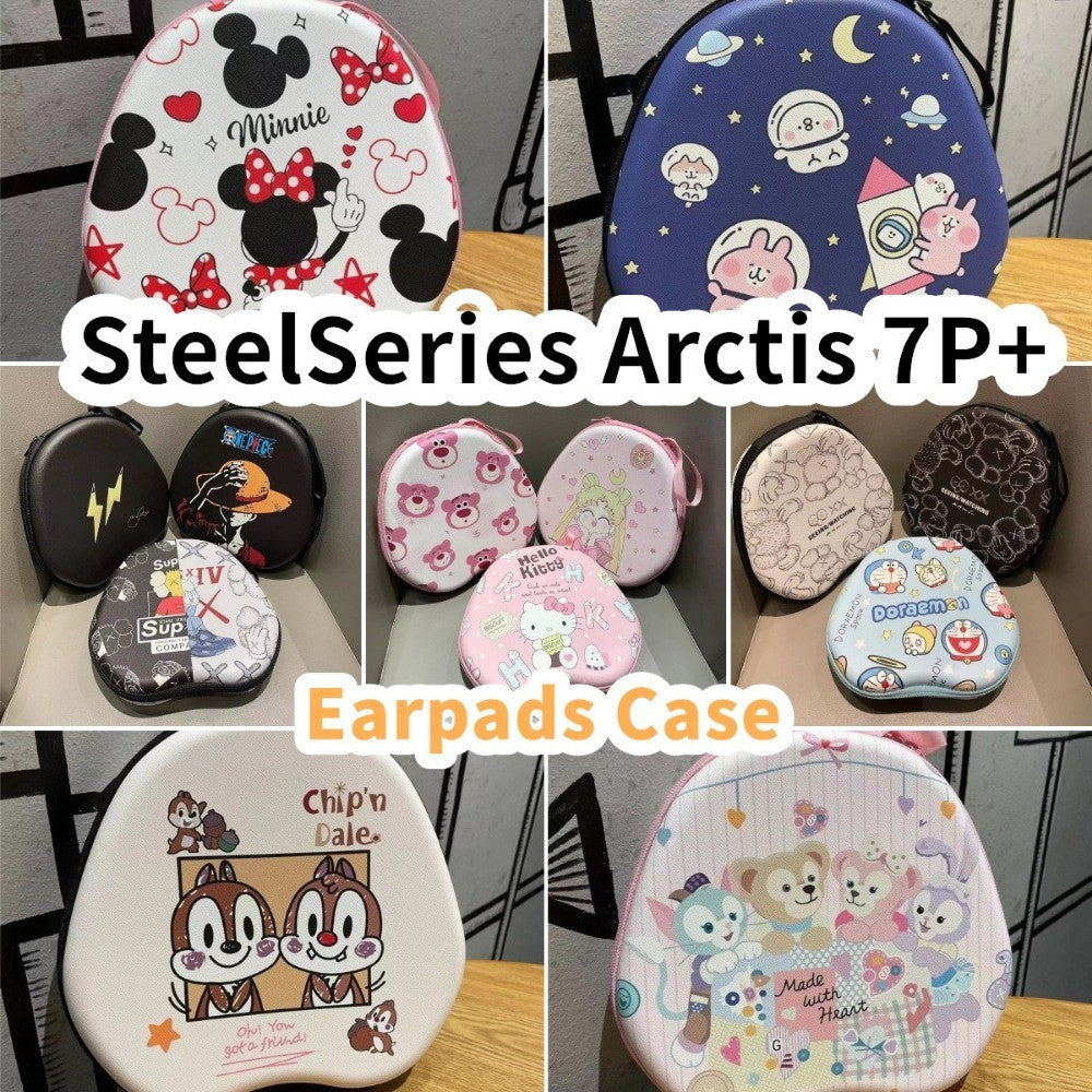 For SteelSeries Arctis 7P+ Headphone Case Cartoon Creative Patterns Headset Earpads Storage Bag Casing Box