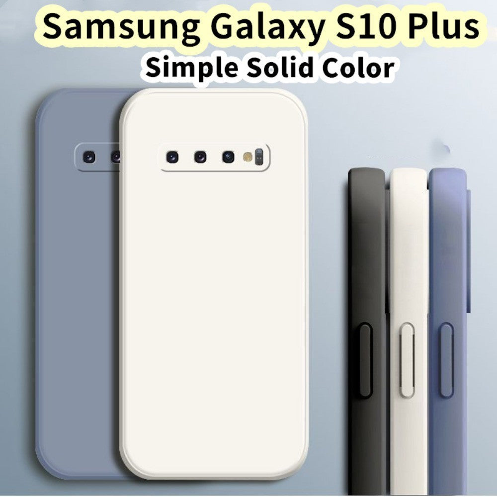 For Samsung Galaxy S10 Plus Cover Drop and wear resistant Silicone Full Case Classic Simple Solid Color Phone Case Cover