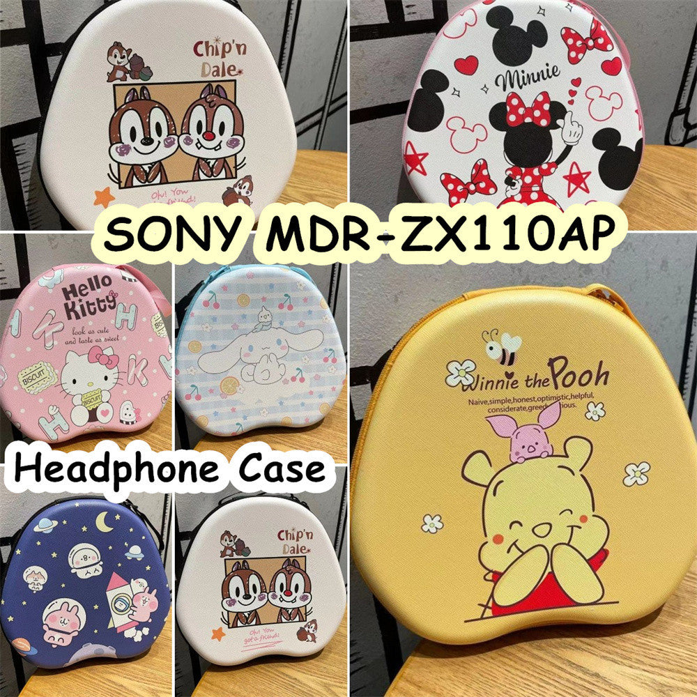 For SONY MDR-ZX110AP Headphone Case Cartoon Creative Patterns Headset Earpads Storage Bag Casing Box