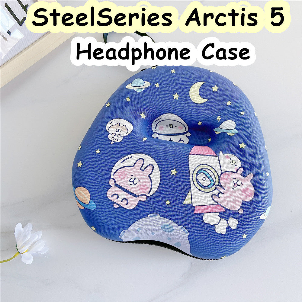 For SteelSeries Arctis 5 Headphone Case Cartoon Creative Patterns Headset Earpads Storage Bag Casing Box
