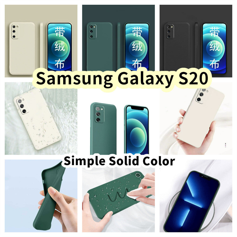 For Samsung Galaxy S20 Cover Drop and wear resistant Silicone Full Case Classic Simple Solid Color Phone Case Cover
