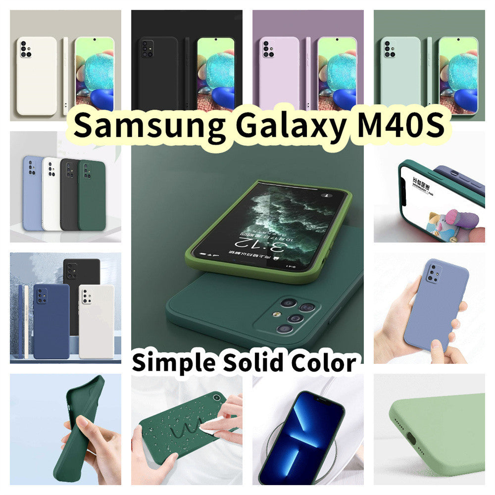 For Samsung Galaxy M40S Cover Drop and wear resistant Silicone Full Case Classic Simple Solid Color Phone Case Cover