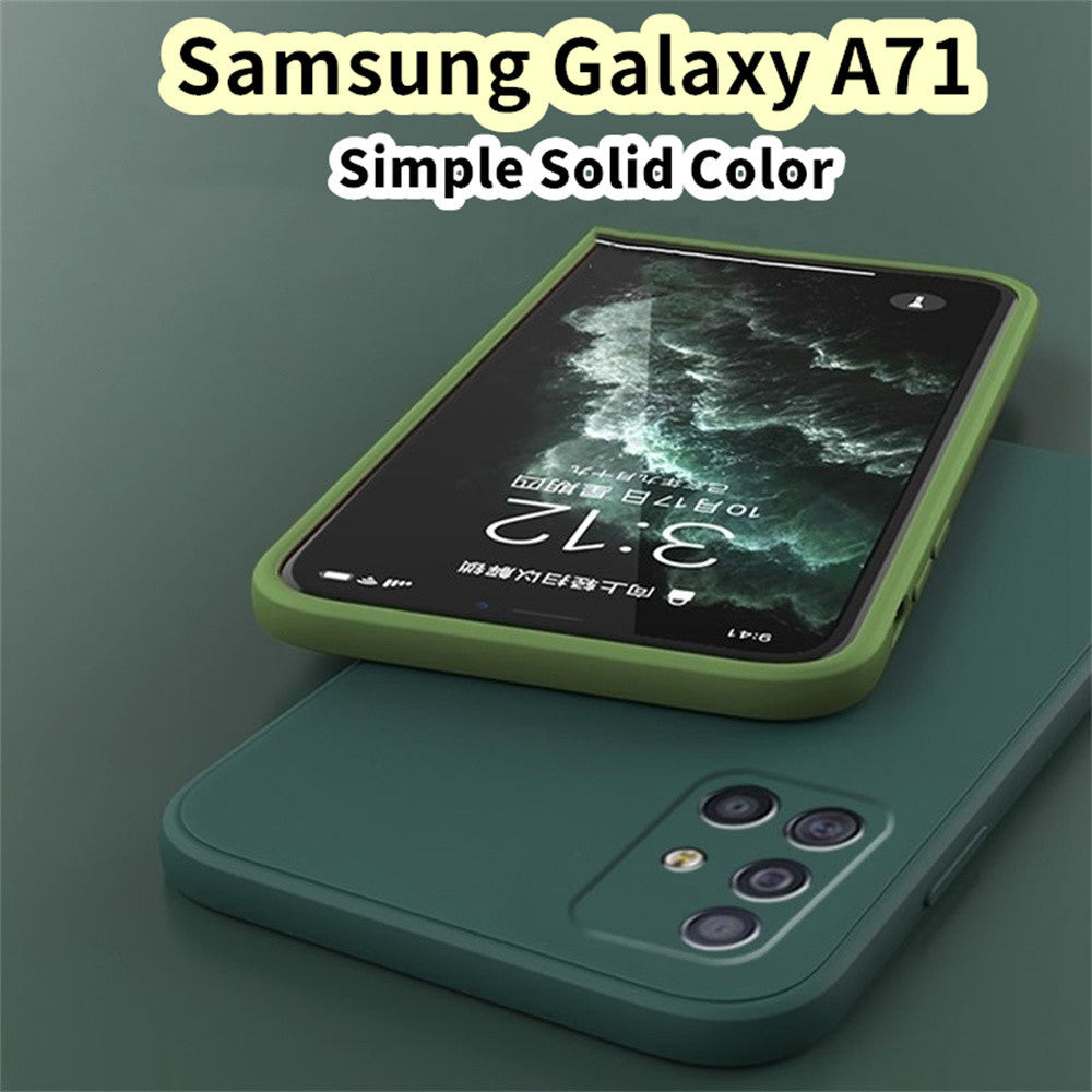 For Samsung Galaxy A71 Cover Drop and wear resistant Silicone Full Case Classic Simple Solid Color Phone Case Cover