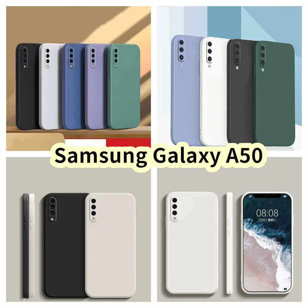 For Samsung Galaxy A50 Cover Drop and wear resistant Silicone Full Case Classic Simple Solid Color Phone Case Cover
