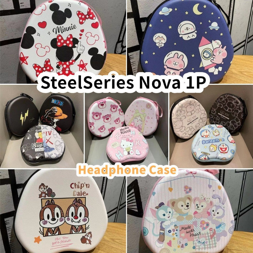For SteelSeries Nova 1P Headphone Case Cartoon Creative Patterns Headset Earpads Storage Bag Casing Box