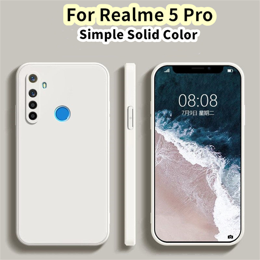 For Realme 5 Pro Cover Drop and wear resistant Silicone Full Case Classic Simple Solid Color Phone Case Cover