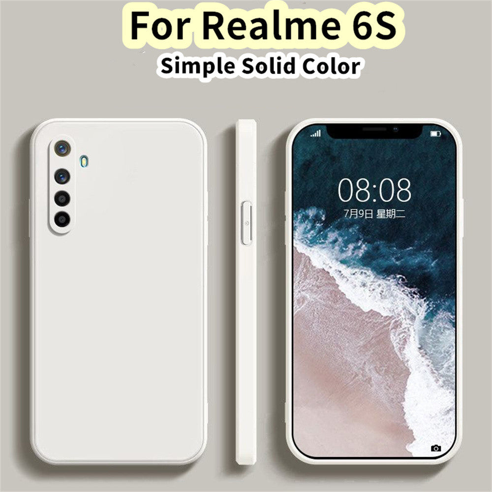 For Realme 6S Cover Drop and wear resistant Silicone Full Case Classic Simple Solid Color Phone Case Cover