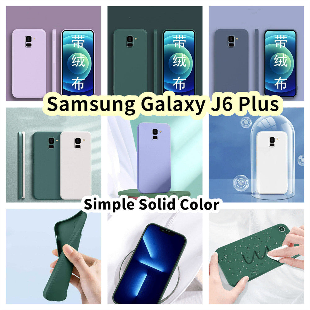 For Samsung Galaxy J6 Plus Cover Drop and wear resistant Silicone Full Case Classic Simple Solid Color Phone Case Cover