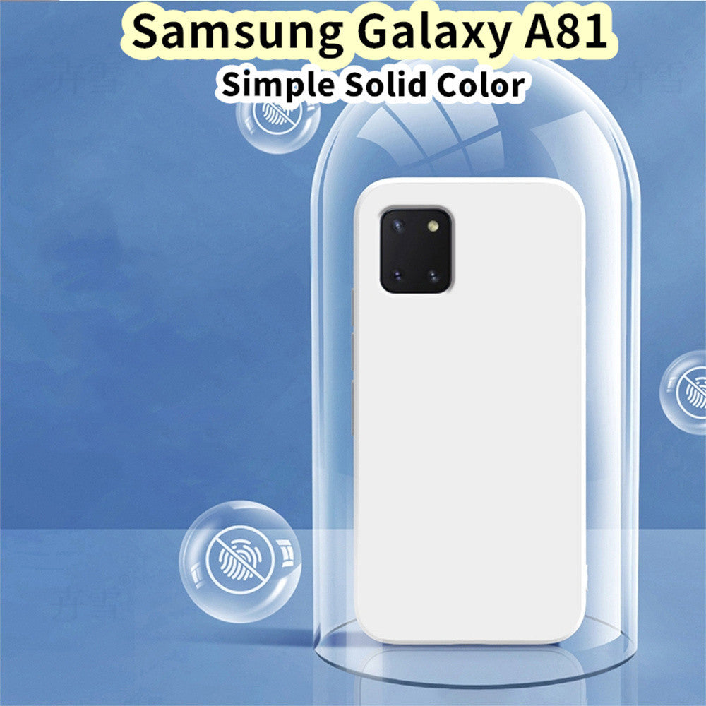 For Samsung Galaxy A81 Cover Drop and wear resistant Silicone Full Case Classic Simple Solid Color Phone Case Cover