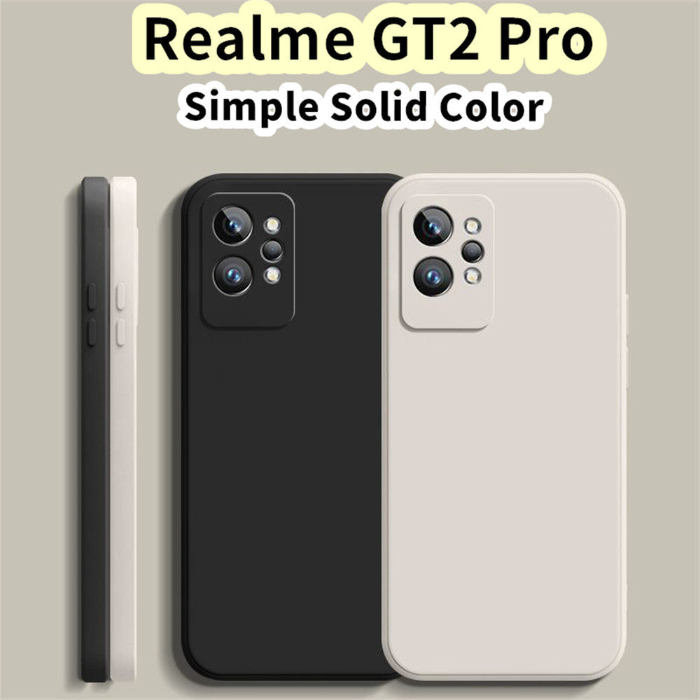 For Realme GT2 Pro Cover Drop and wear resistant Silicone Full Case Classic Simple Solid Color Phone Case Cover