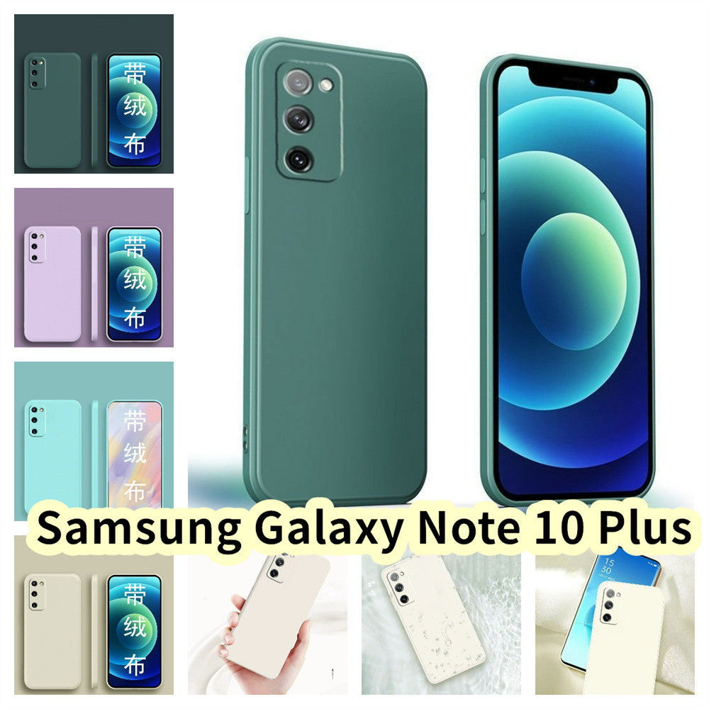 For Samsung Galaxy Note 10 Plus Cover Drop and wear resistant Silicone Full Case Classic Simple Solid Color Phone Case Cover