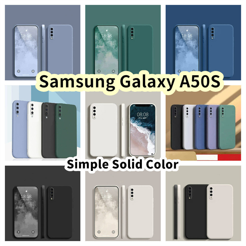 For Samsung Galaxy A50S Cover Drop and wear resistant Silicone Full Case Classic Simple Solid Color Phone Case Cover
