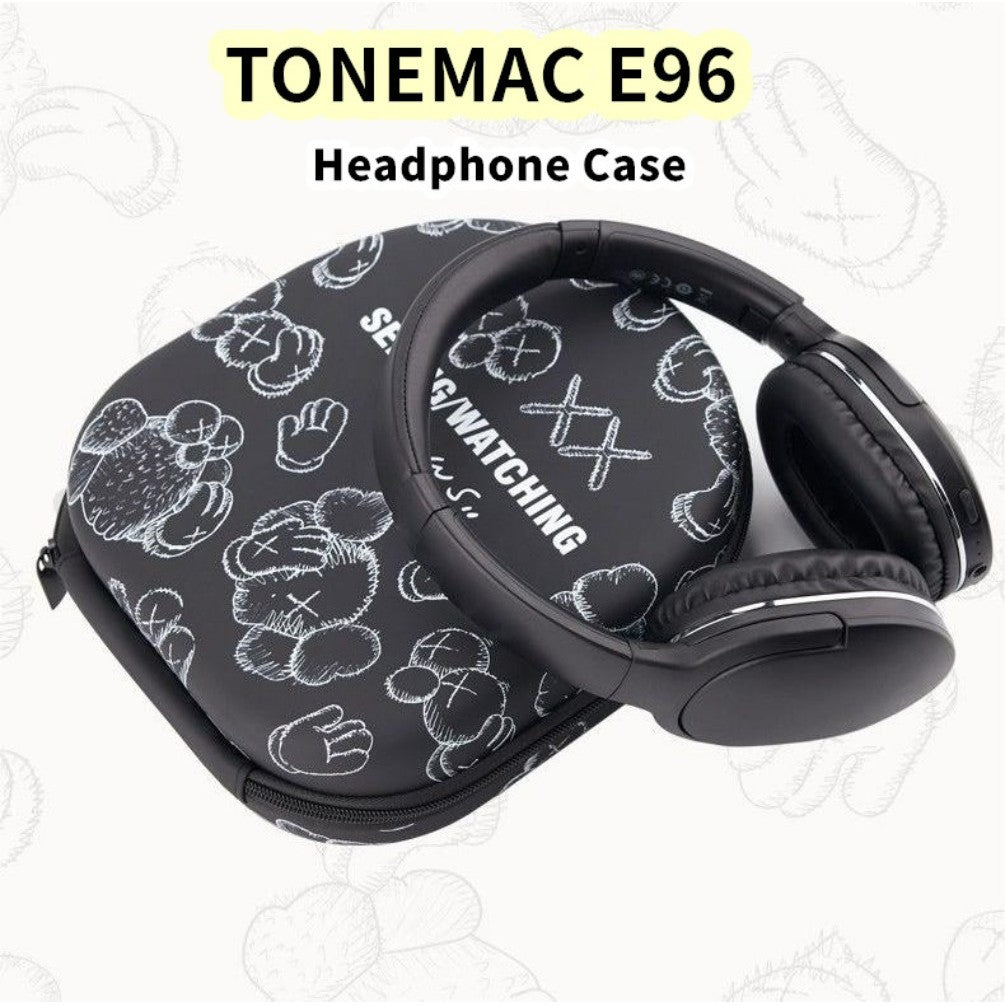 For TONEMAC E96 Headphone Case Cartoon Creative Patterns Headset Earpads Storage Bag Casing Box