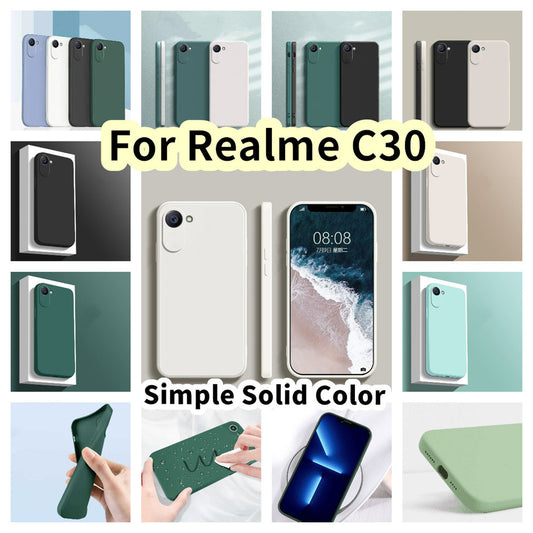 For Realme C30 Cover Drop and wear resistant Silicone Full Case Classic Simple Solid Color Phone Case Cover