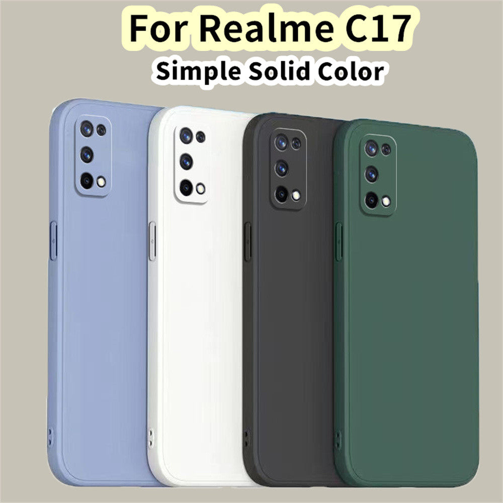 For Realme C17 Cover Drop and wear resistant Silicone Full Case Classic Simple Solid Color Phone Case Cover