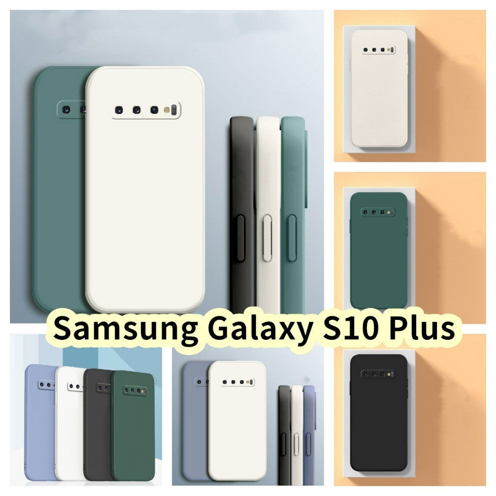 For Samsung Galaxy S10 Plus Cover Drop and wear resistant Silicone Full Case Classic Simple Solid Color Phone Case Cover