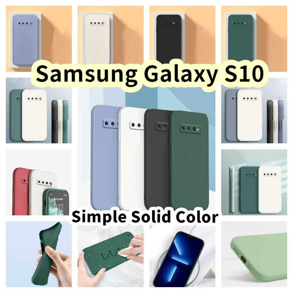 For Samsung Galaxy S10 Cover Drop and wear resistant Silicone Full Case Classic Simple Solid Color Phone Case Cover