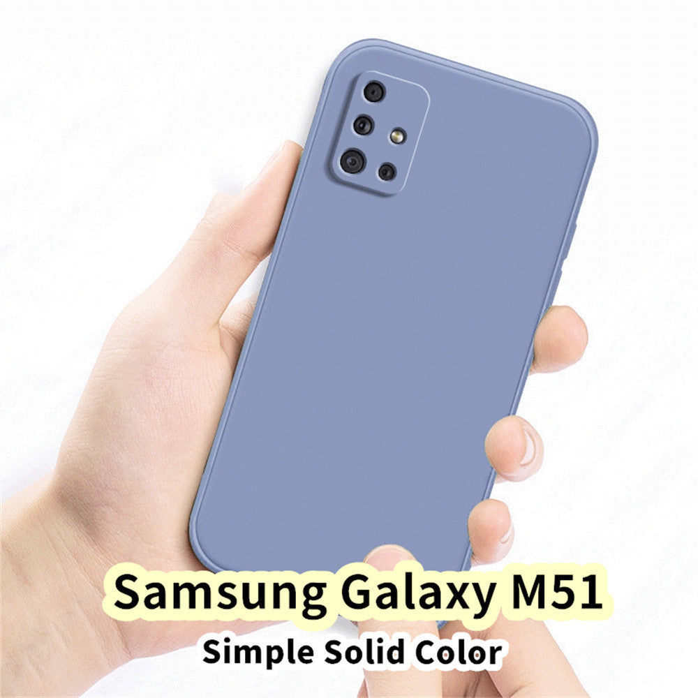 For Samsung Galaxy M51 Cover Drop and wear resistant Silicone Full Case Classic Simple Solid Color Phone Case Cover