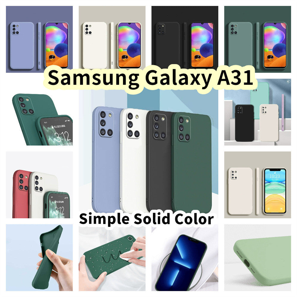 For Samsung Galaxy A31 Cover Drop and wear resistant Silicone Full Case Classic Simple Solid Color Phone Case Cover
