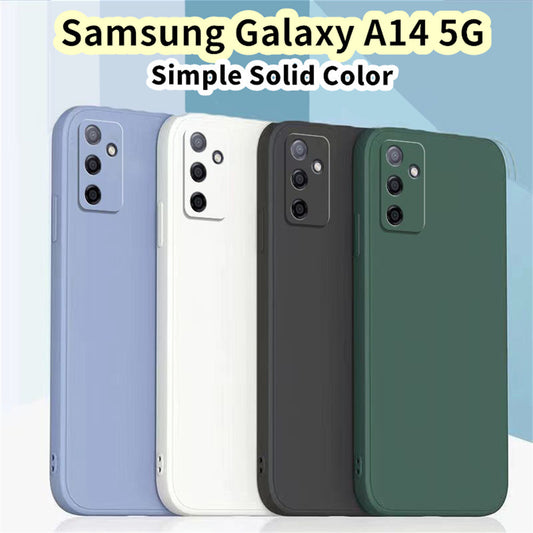 For Samsung Galaxy A14 5G Cover Drop and wear resistant Silicone Full Case Classic Simple Solid Color Phone Case Cover