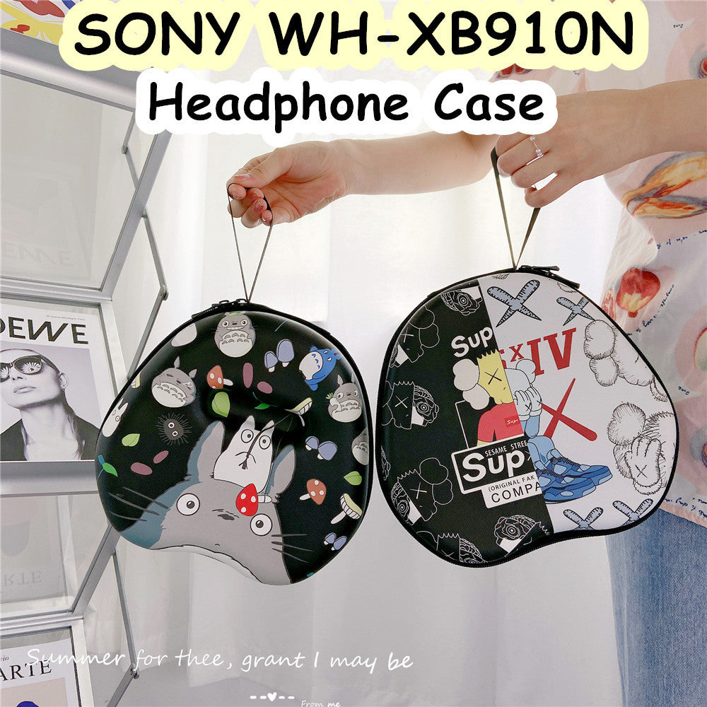 For SONY WH-XB910N Headphone Case Cartoon Creative Patterns Headset Earpads Storage Bag Casing Box