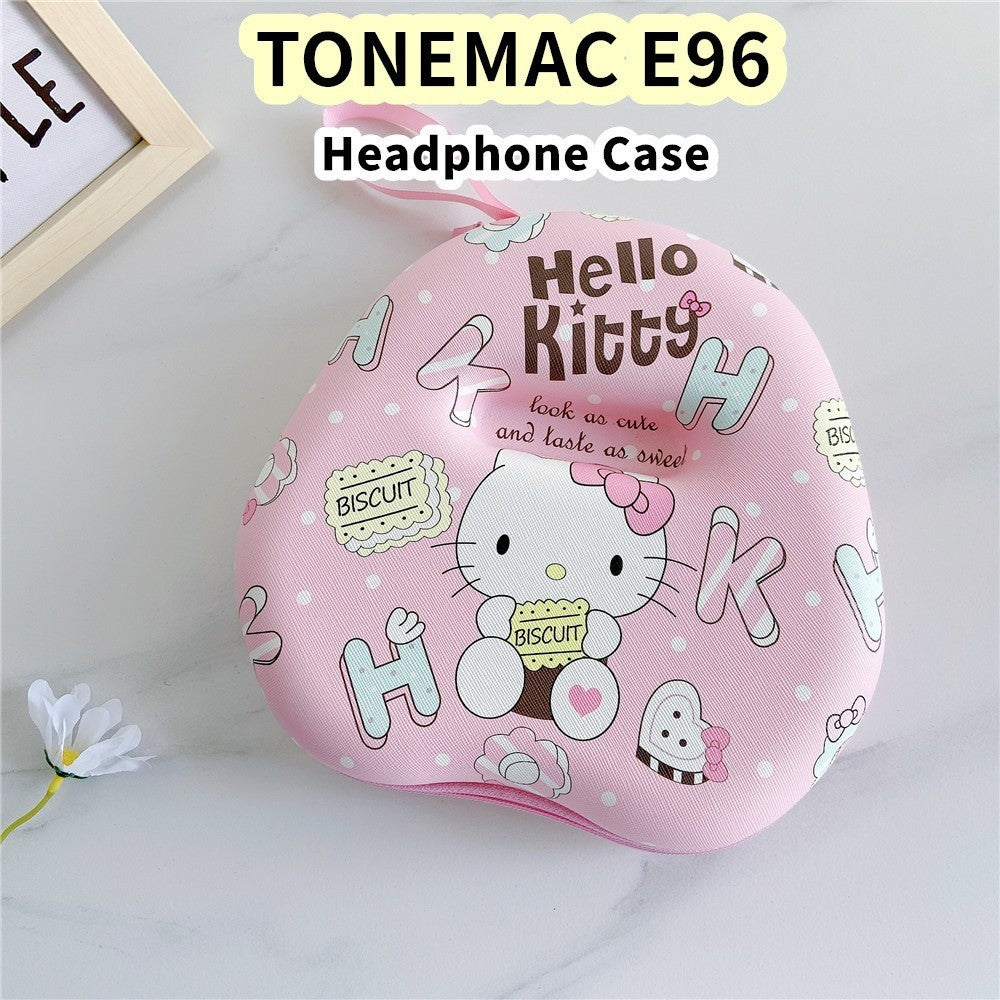 For TONEMAC E96 Headphone Case Cartoon Creative Patterns Headset Earpads Storage Bag Casing Box